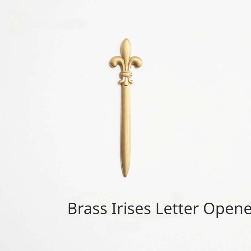 Letter Opener Brass - Vintage Brass Irises Letter Opener Letter