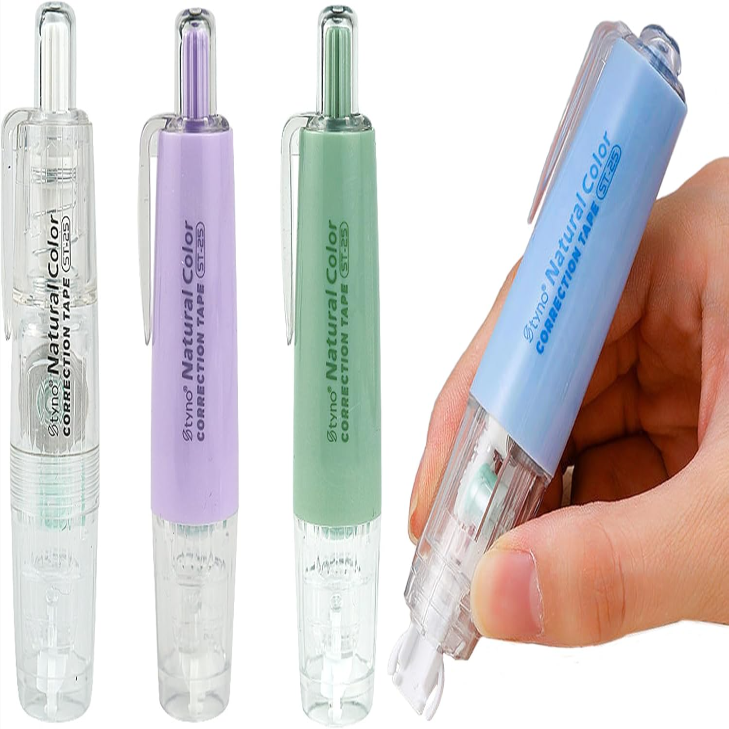 Correction Pen Fine - Refillable Retractable Quick Dry White Out
