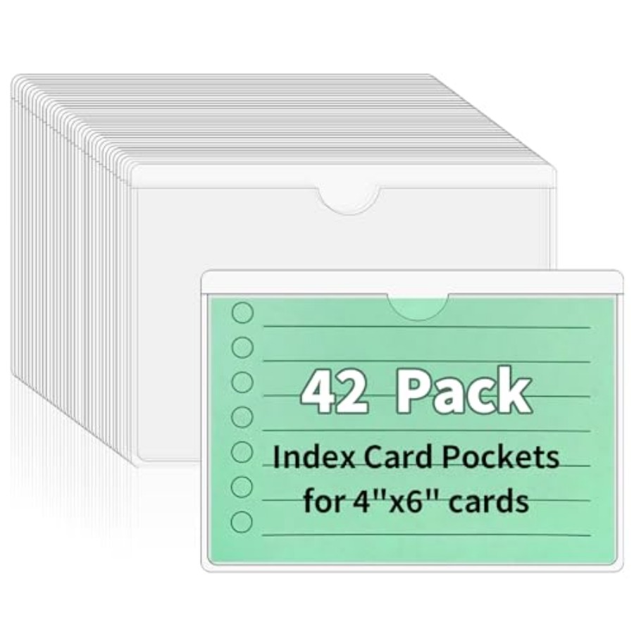 Index Card Holder - Storage Bin Labels, 42 Pack 4x6