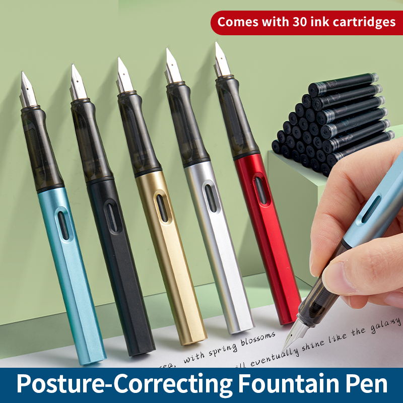 Correction Pen Fine - 5PCS Posture-Correcting Fountain Pen Set, 0.5mm
