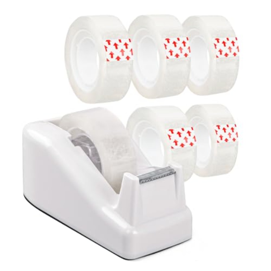 Tape Dispenser Weighted - Desktop Tape Dispenser White with Weighted