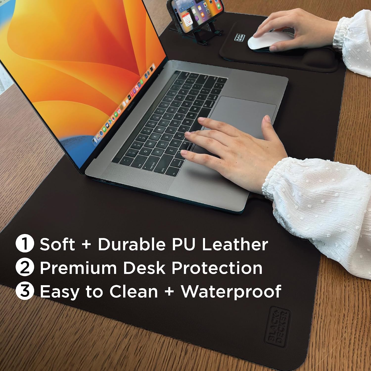 Faux Leather Desk Mat for Keyb - Leather Desk Pad avaliação e preço