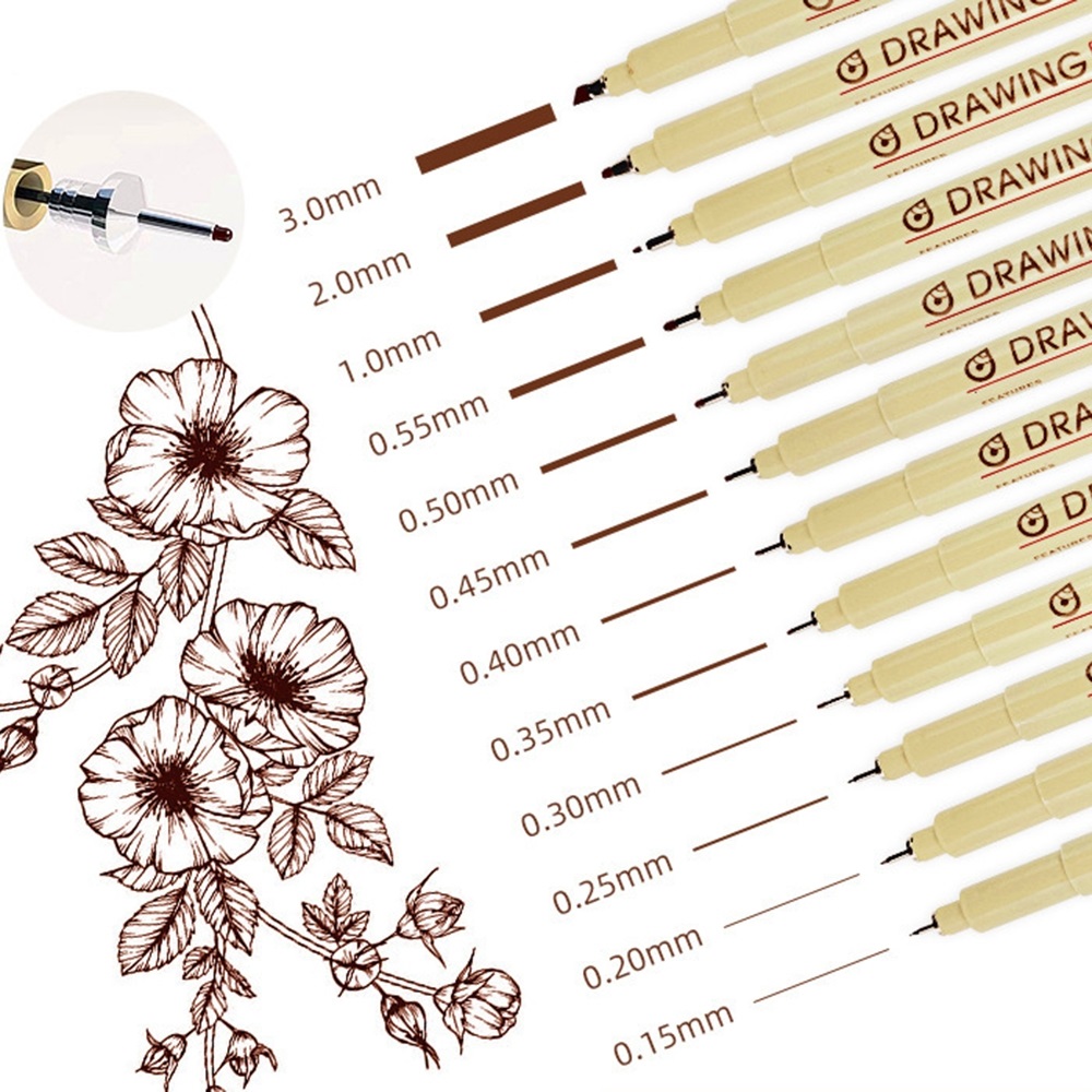 Brown & Black Micro Pens, 12 S - Archive Box Set avaliação e preço
