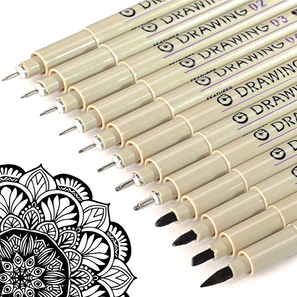 Brown & Black Micro Pens, 12 S - Archive Box Set avaliação e preço