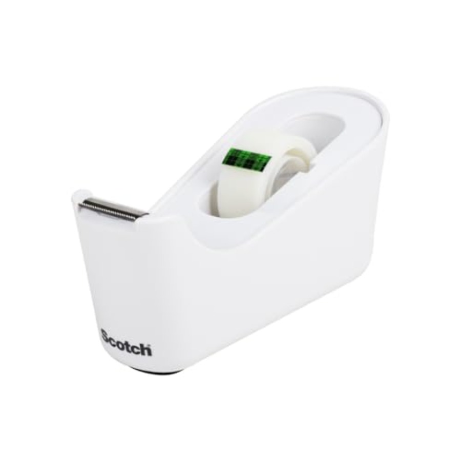 Desktop Tape Dispenser, White, - Tape Dispenser Weighted avaliação e preço