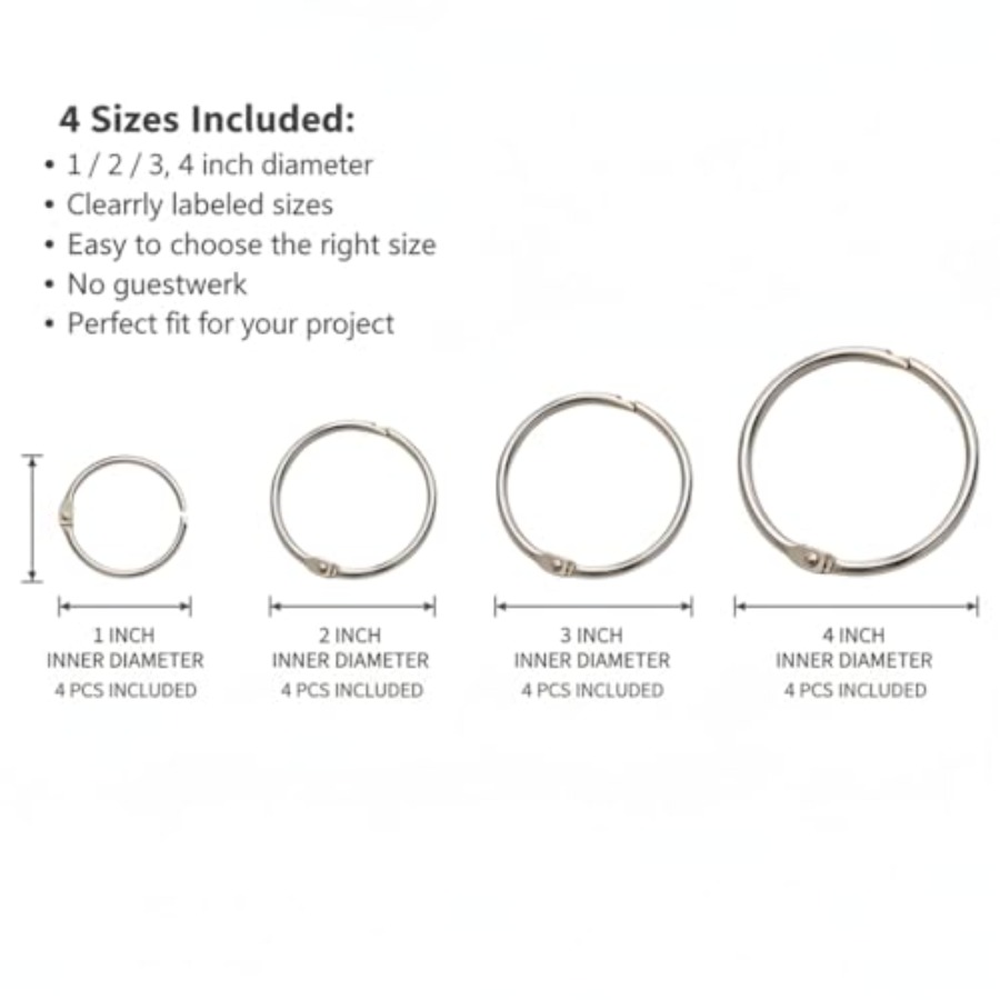 12 Pack Binder Rings, 1 2 3 4  - Card Index Box avaliação e preço