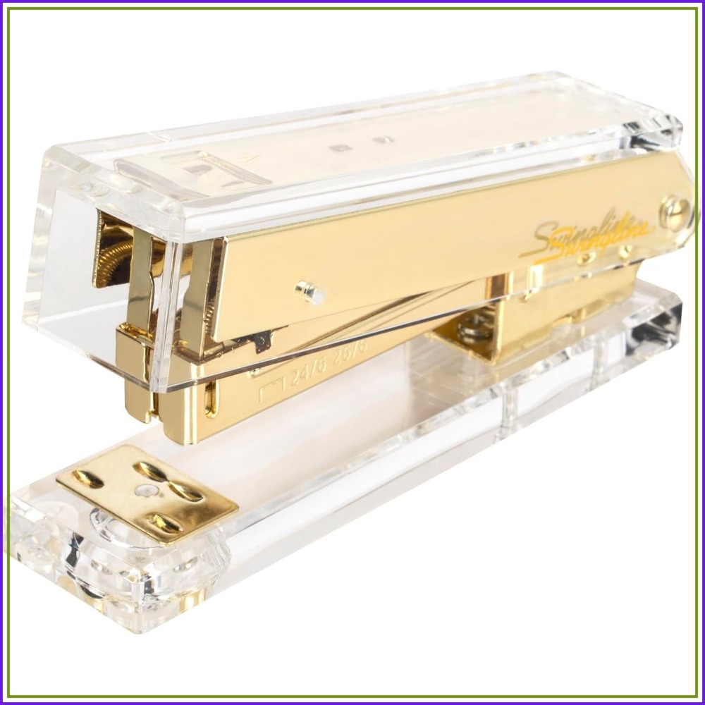 Compact Clear Acrylic Gold Sta - Stapler Half Strip avaliação e preço