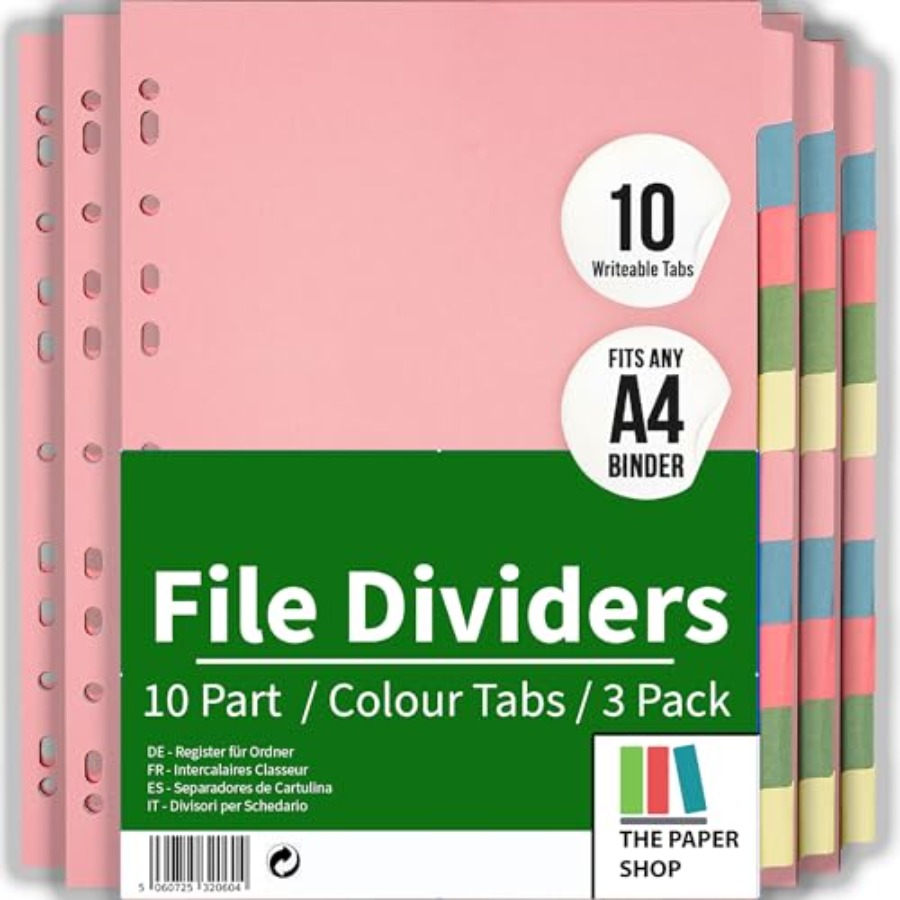 3 Pack] Binder Dividers with T - Tab Divider A4 avaliação e preço