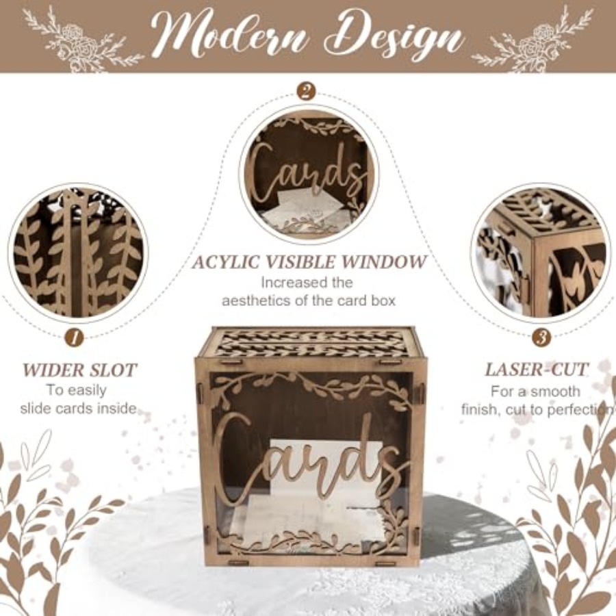 Wedding Card Box wit ow, wn Wo - Card Index Box avaliação e preço