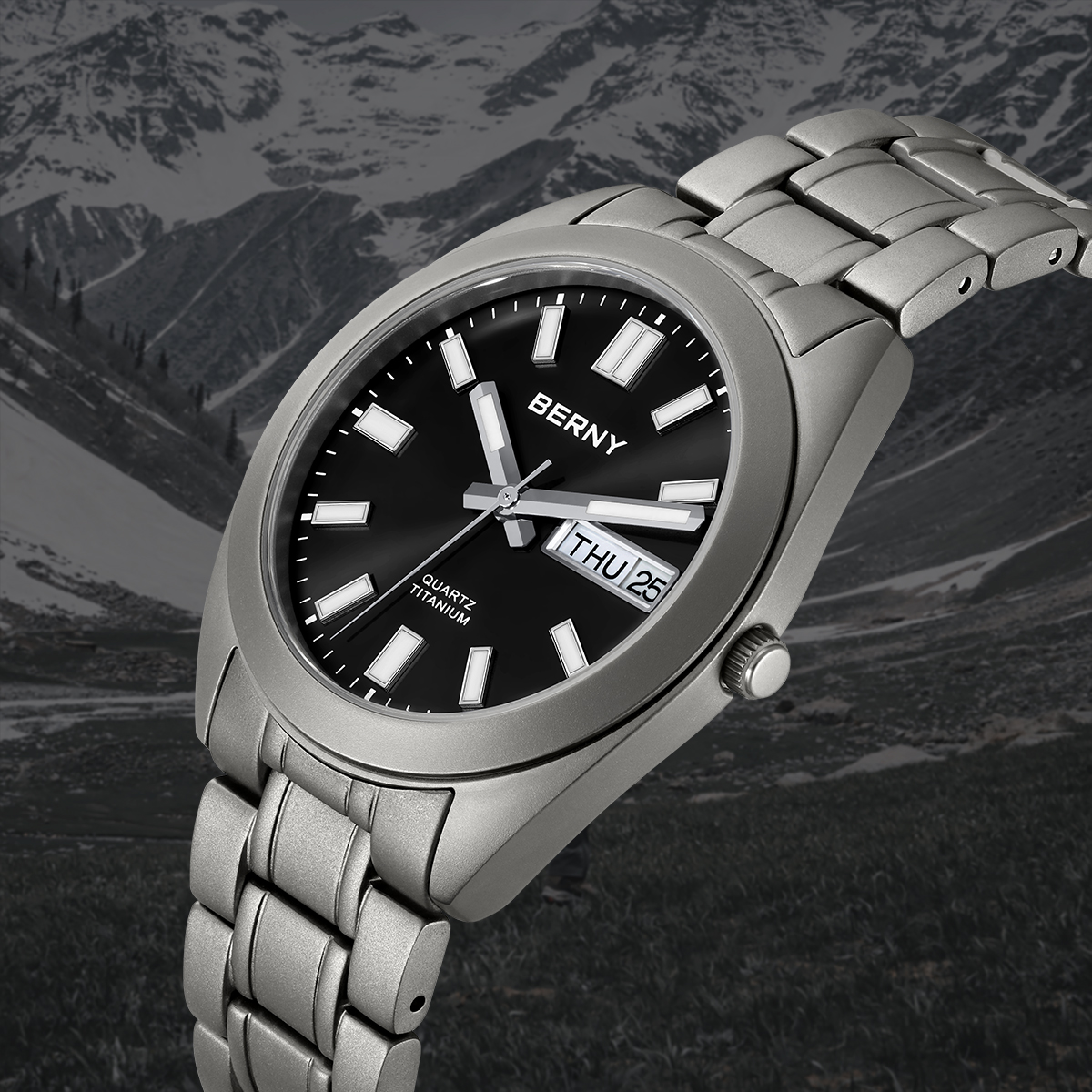 BERNY Titanium Watch for Men S - Paper Weight Crystal avaliação e preço