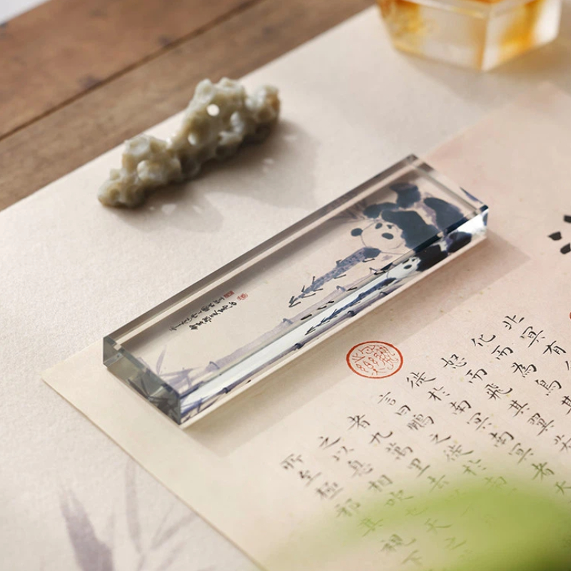 Chinese Calligraphy Crystal Pa - Paper Weight Crystal avaliação e preço