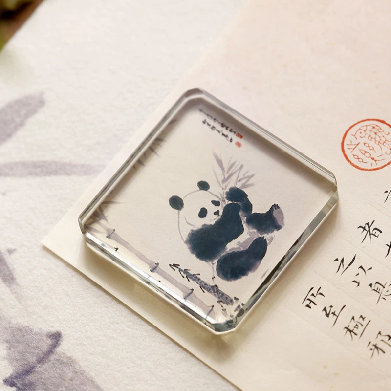 Chinese Calligraphy Crystal Pa - Paper Weight Crystal avaliação e preço