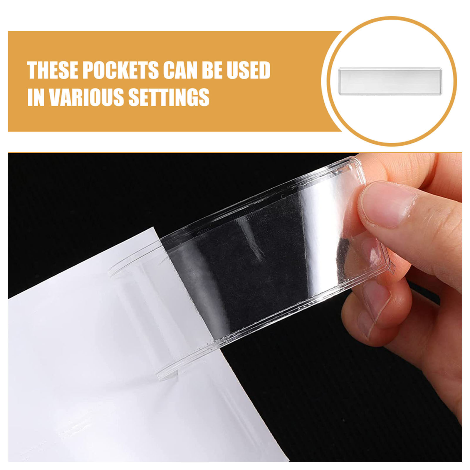 50Pcs Adhesive Clear Label Hol - Index Card Holder avaliação e preço