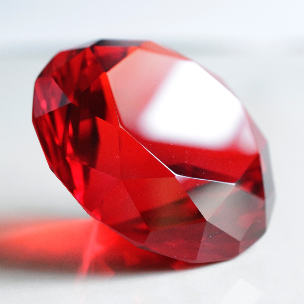 6cm Ruby Red Color Crystal Gla - Paper Weight Crystal avaliação e preço