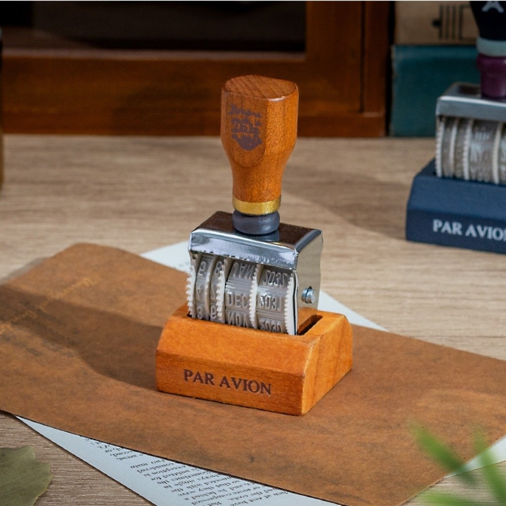 Retro Wooden Roller Date Seal  - Rubber Date Stamp avaliação e preço