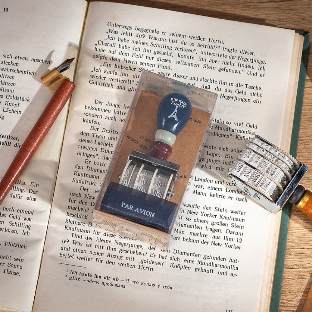 Retro Wooden Roller Date Seal  - Rubber Date Stamp avaliação e preço