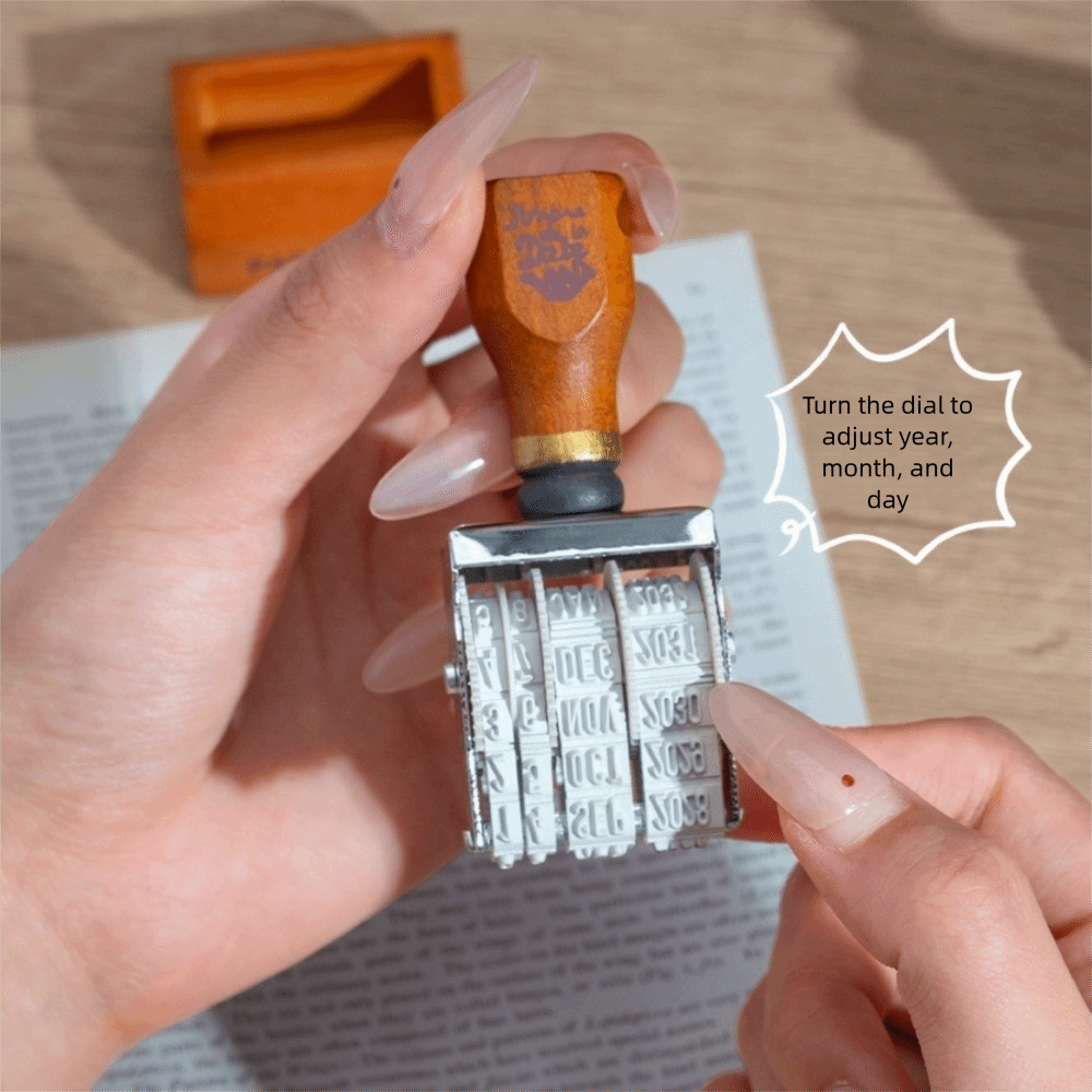 Retro Wooden Roller Date Seal  - Rubber Date Stamp avaliação e preço