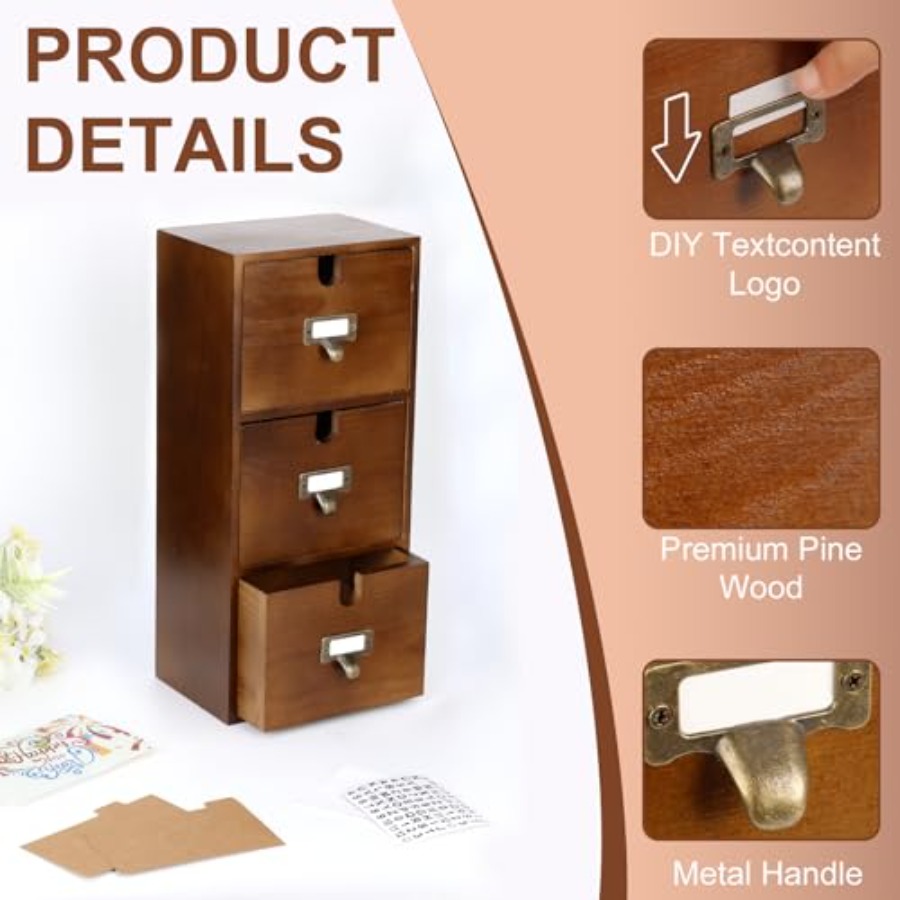 Index Card Holder x5 Wooden Ca - Index Card Holder avaliação e preço