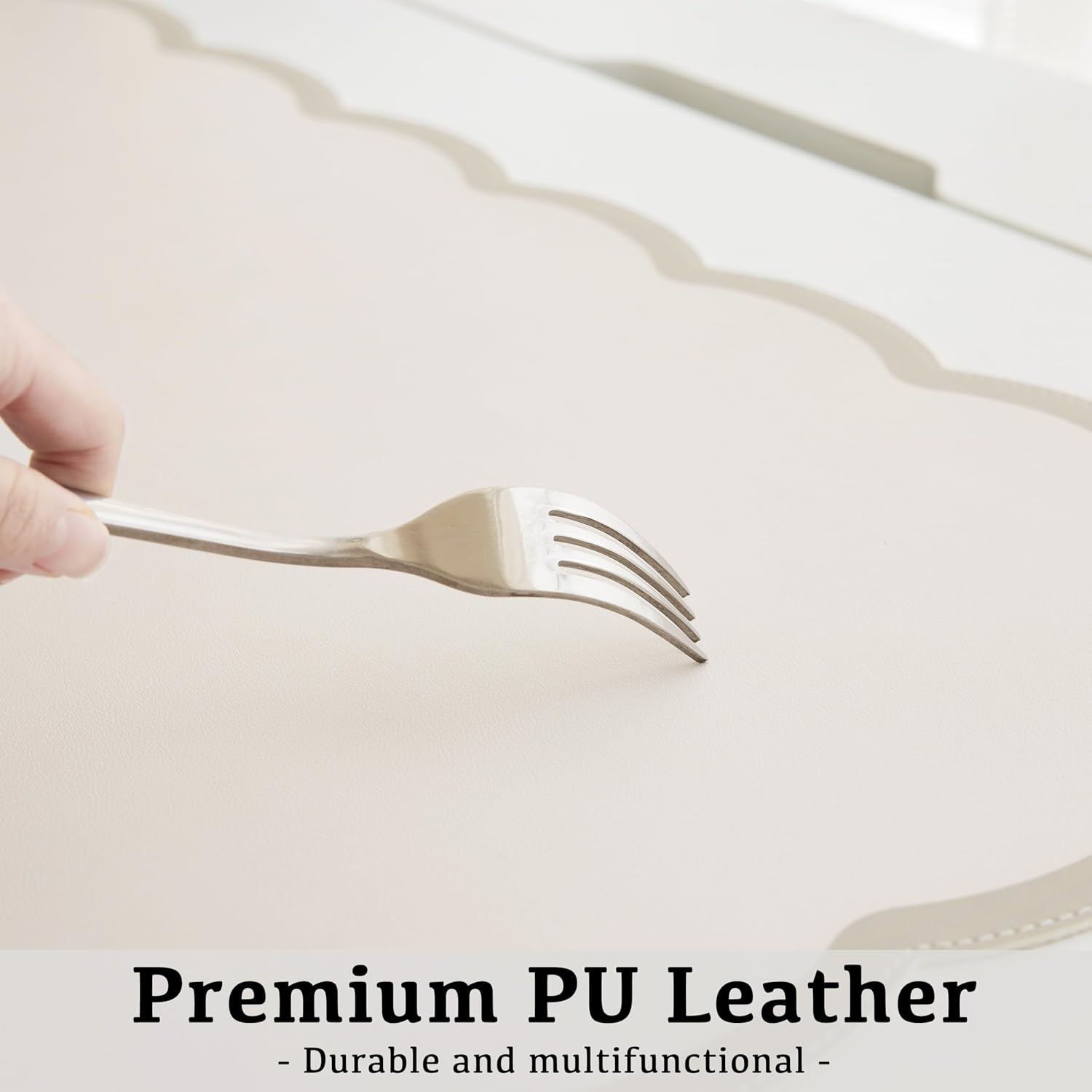 Scalloped Desk Mat 31.5x15.7 L - Leather Desk Pad avaliação e preço
