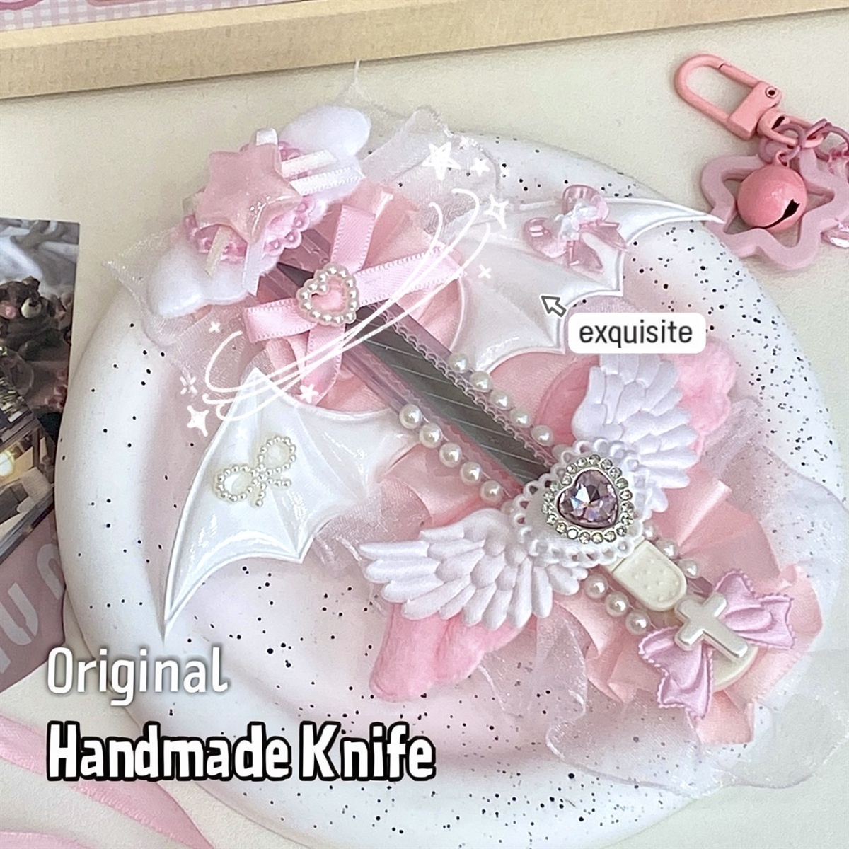 Cute pink Cat's Claw Angel Win - Letter Opener Brass avaliação e preço
