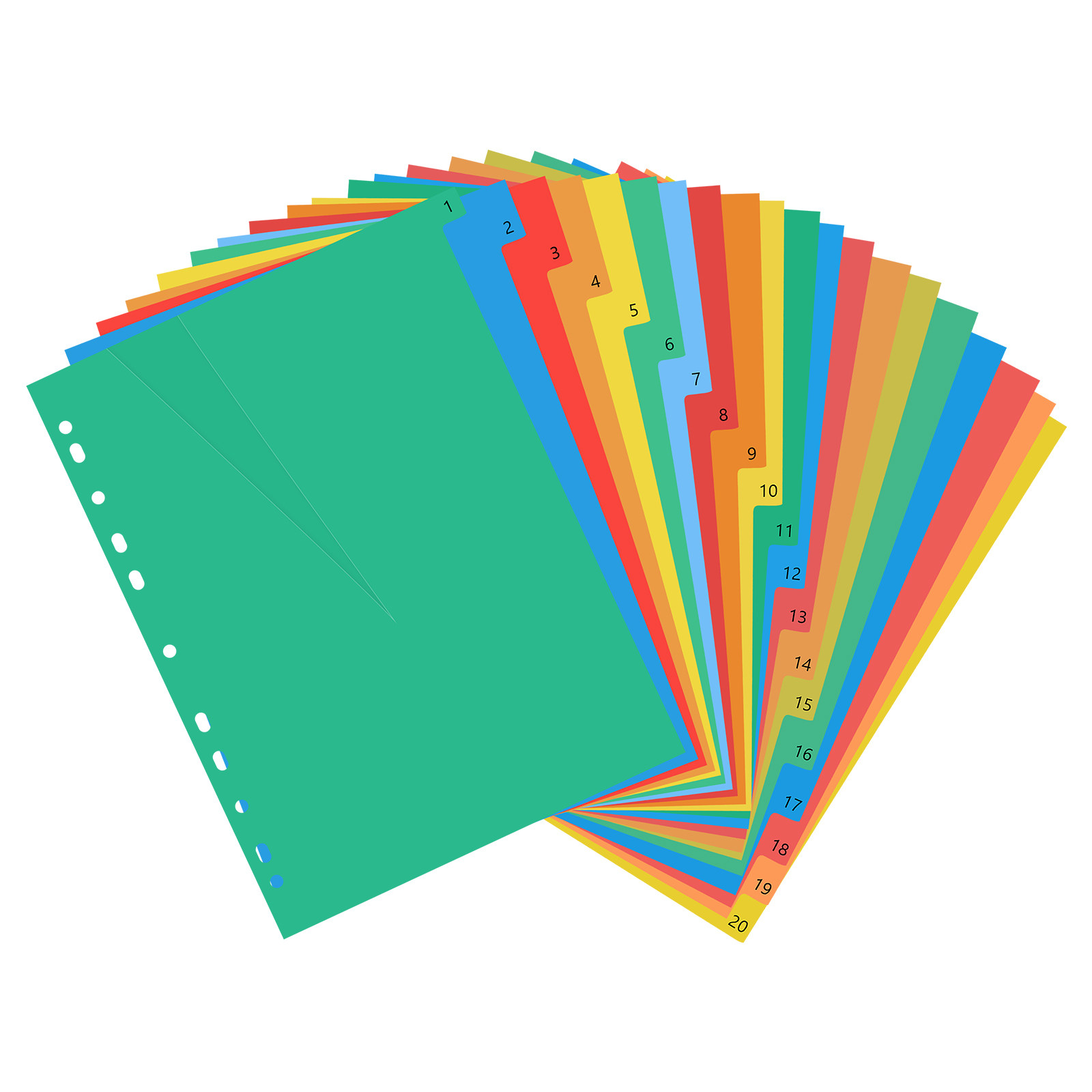 20 Pages A4 Colorful Plastic T - Tab Divider A4 avaliação e preço