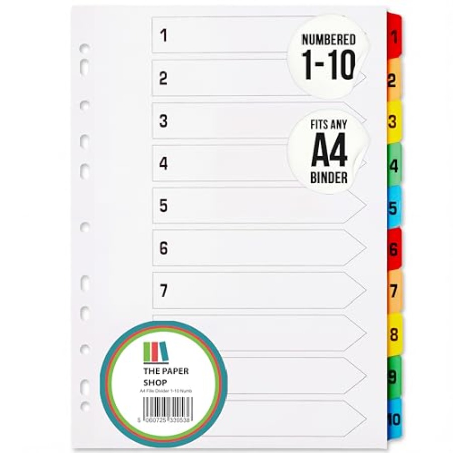 Binder Dividers with Tabs A4 1 - Tab Divider A4 avaliação e preço